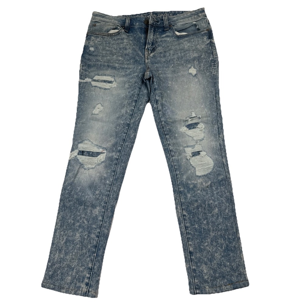 American Eagle Ne(x)t Level Skinny Jeans Men's 32x34 (32x26) Acid Distressed